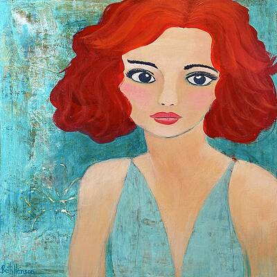 Face Wall Art featuring the painting Millie On My Mind by Beth Hanson