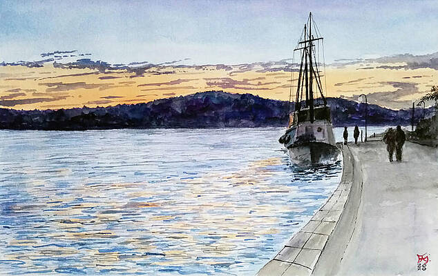 Wall Art featuring the painting Milna, Brac Island, Croatia by Francisco Gutierrez