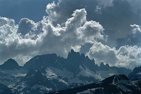 Sky Photograph - Minarets And Clouds, Ansel Adams Wilderness, Iconic Vista, Mammoth Lakes, California by Bonnie Colgan