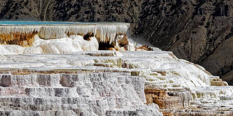 Usa Wall Art featuring the photograph Mineral Icicles -Yellowstone by KJ Swan