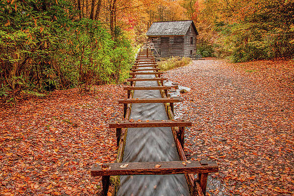 Country Photograph - Mingus Mill Race by Marcy Wielfaert