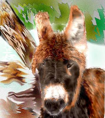 Mixed Media - Miniature Donkey by Pamela Calhoun