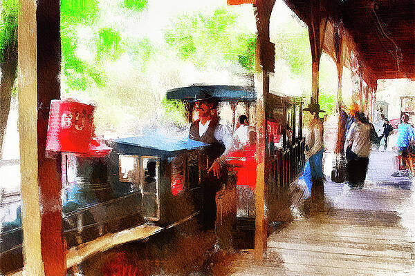 Wall Art featuring the photograph Miniature Train Ride At Bonnie Springs Ranch, Nevada by Tatiana Travelways