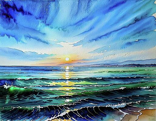 Vibrant Ocean Sunset Wall Art