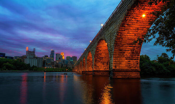 Bridge Wall Art featuring the photograph Minneapolis Stone Arch Bridge by Owen Weber