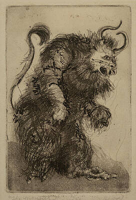 Wall Art featuring the drawing Minotaur by Susan Orosz