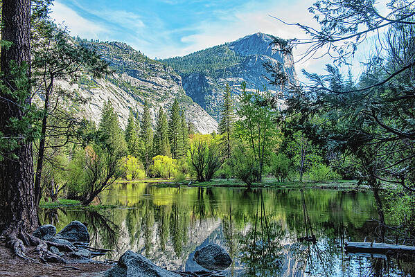 Serene Mountain Lake Landscape Photograph