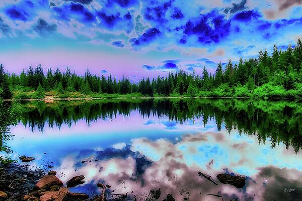 Sky Digital Art - Mirror Lake - Mt. Hood National Forest by Bruce Block