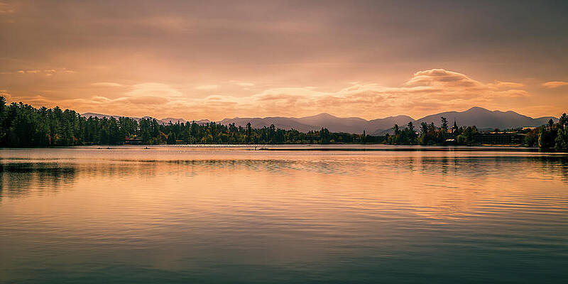 Serene Sunset Over Tranquil Lake Wall Art