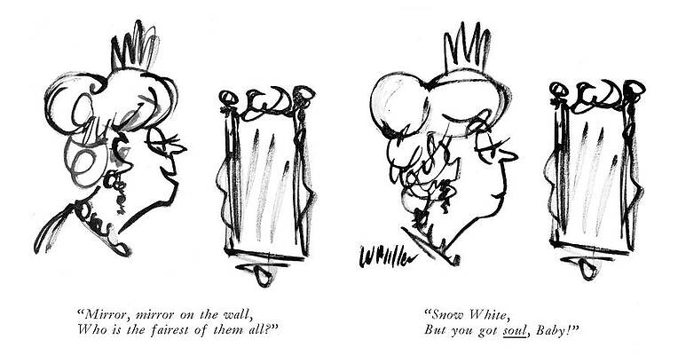 Fairy Tale Drawing - Mirror Mirror by Warren Miller