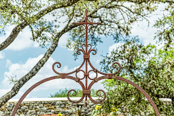 Symbolic Wall Art featuring the photograph Mission Espada Cross by Kelley King