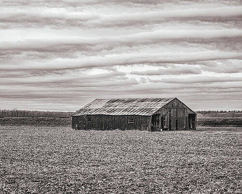 Beautiful Photograph - Missouri - Farming - Monochrome Barn by Robert Niemeier