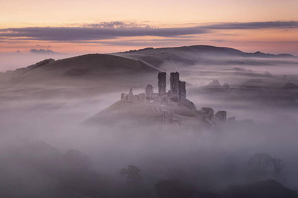 Photograph - Misty Morning At Corfe Castle by Charnwood Photography Fine Art