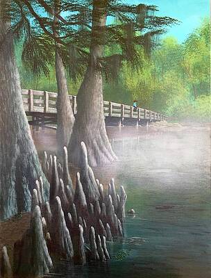 Tree Painting - Misty Morning by Marlene Little