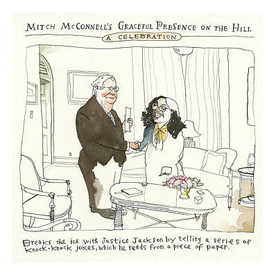 Caricature Painting - Mitch McConnell Out Of His Shell by Barry Blitt