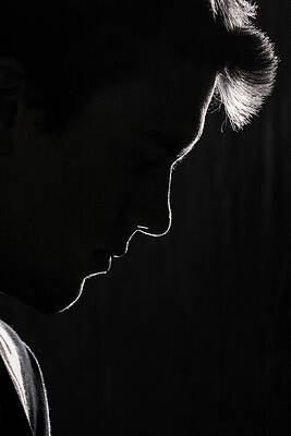 Silhouette of a Contemplative Man Wall Art