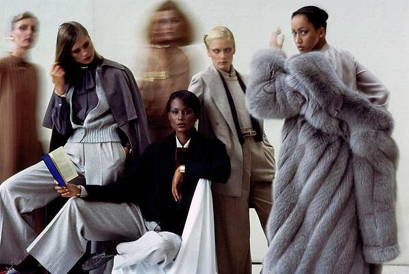 Elegant Fashion Ensemble of Models Photograph