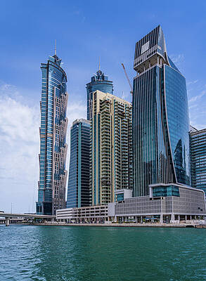 Modern Wall Art featuring the photograph Modern Apartments Of Dubai Business Bay Along The Canal by Steven Heap