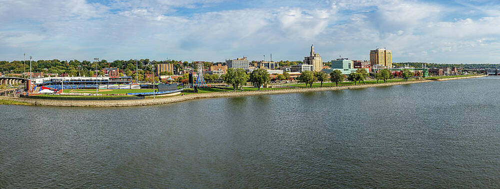 Modern Wall Art featuring the photograph Modern Woodmen Park And Downtown Of Davenport IA by Steven Heap