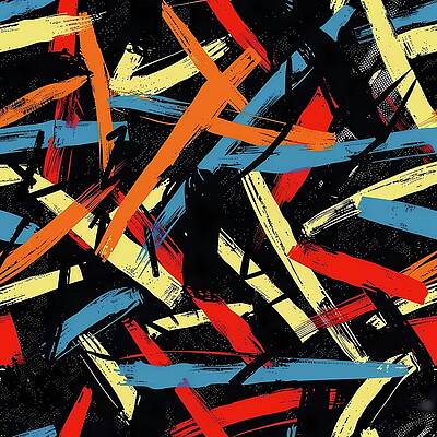 Vibrant Digital Art - Modern_fashionable_pattern_lines_and_letter_No 2 by Andre Petrov