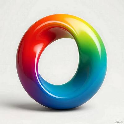 Colorful Abstract Torus Wall Art