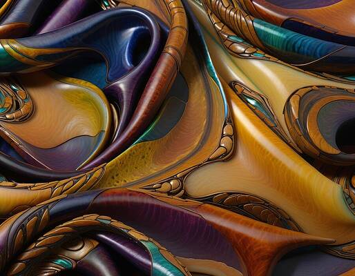 Organic Wall Art featuring the digital art Molecular Playground by Eris And AI