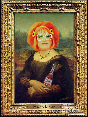 Portrait Wall Art featuring the digital art Mona Linda Framed4 by BFA Prints