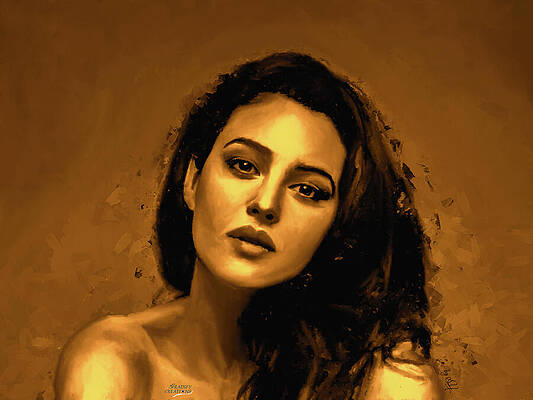 Woman Digital Art - Monica Bellucci, Hello by Gradify Creations