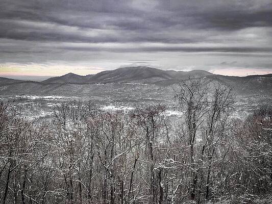 Wall Art featuring the photograph Monochrome Mountains In Winter by Deb Beausoleil