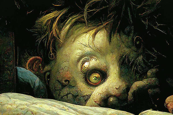 Abstract Digital Art - Monster Under My Bed by Ron Weathers