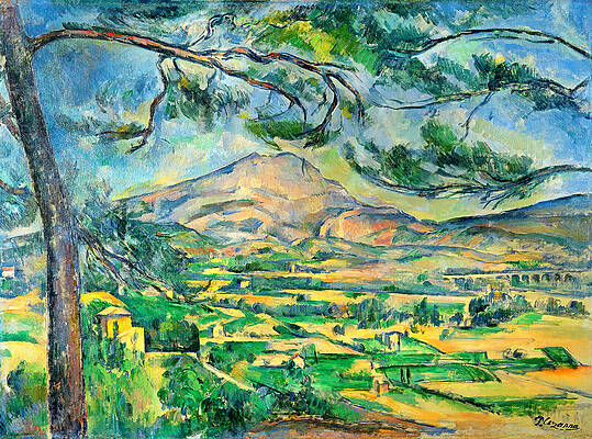 Mountain Wall Art featuring the digital art Mont Sainte-Victoire With Large Pine By Paul Cezanne - Digital Enhancement by Nicko Prints