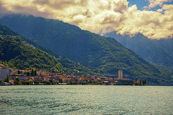 Wall Art featuring the photograph Montreux, Switzerland, On Lake Geneva, With Swiss Alps In The Background by Miroslav Liska