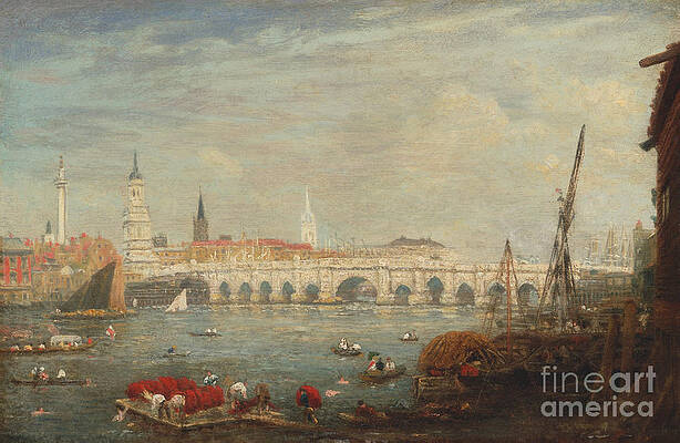 London Digital Art - Monument And London Bridge by Antonios Valamontes