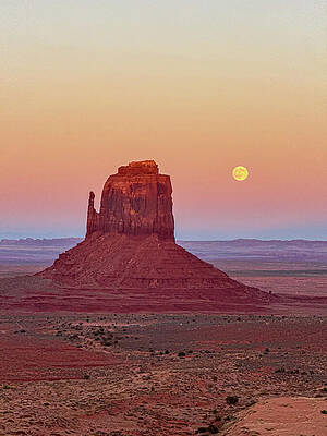 Monument Valley Sunset with Full Moon Photograph