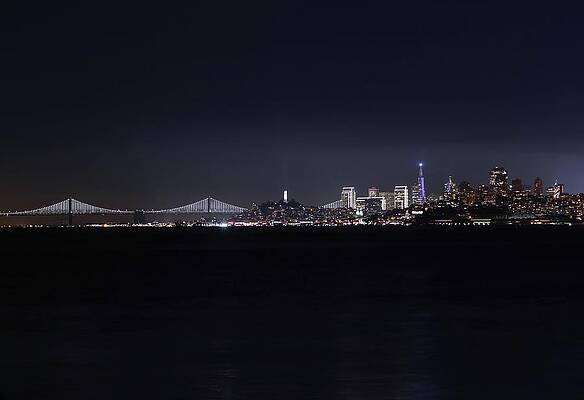 Wall Art featuring the photograph Moody Bay Lights by Louis Raphael
