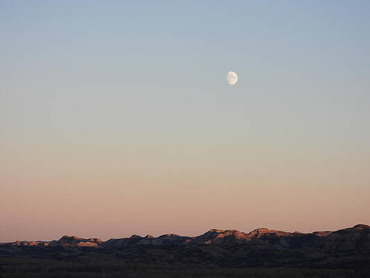 Sky Photograph - Moon Over Badlands by Amanda R Wright