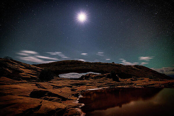 Moonlit Desert Arch Under Stars Wall Art