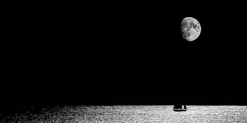 California Wall Art featuring the photograph Moon Over Monterey Bay California by Tommy Farnsworth