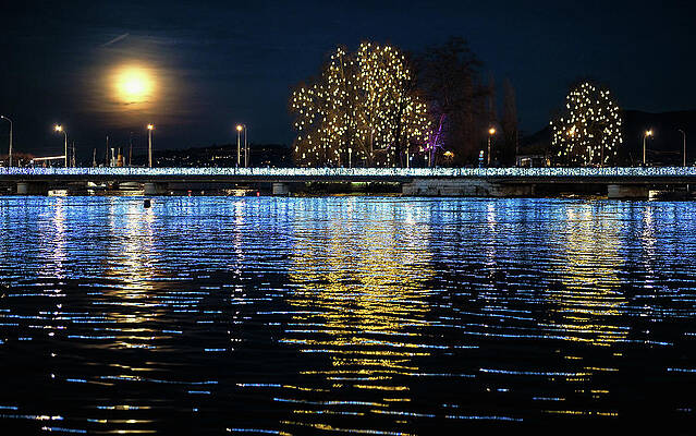 Wall Art featuring the photograph Moon Over The Rhone by Steven Nelson