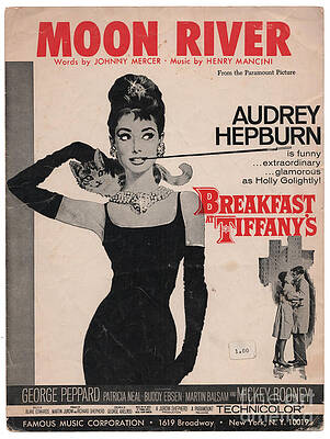 Audrey Hepburn Digital Art - Moon River Movie Poster by Antonios Valamontes