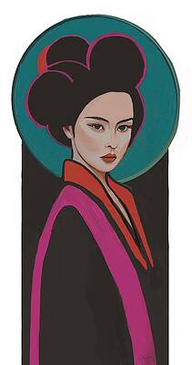 Elegant Woman with Bold Shapes Wall Art