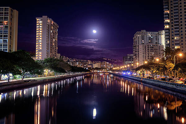 Wall Art featuring the photograph Moonlit Canal by American Landscapes