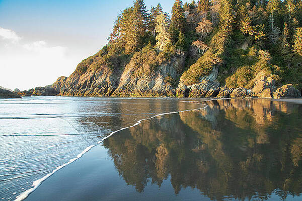 Wall Art featuring the photograph Moonstone Reflections - Trinidad California by Mike Lee