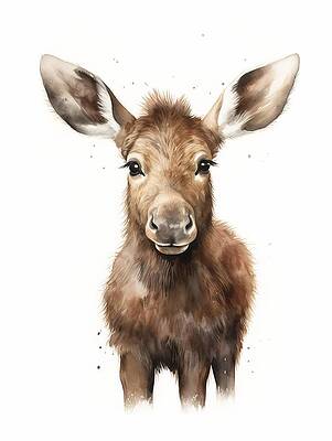 Wall Art featuring the painting Moose by Land of Dreams