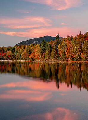 Wall Art featuring the photograph Moosehead Lake Autumn Sunset Reflection by Dan Sproul