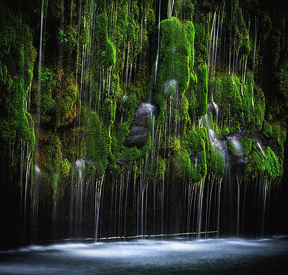 Moody Photograph - Mossbrae Falls Weeping Wall 2, California by Abbie Warnock