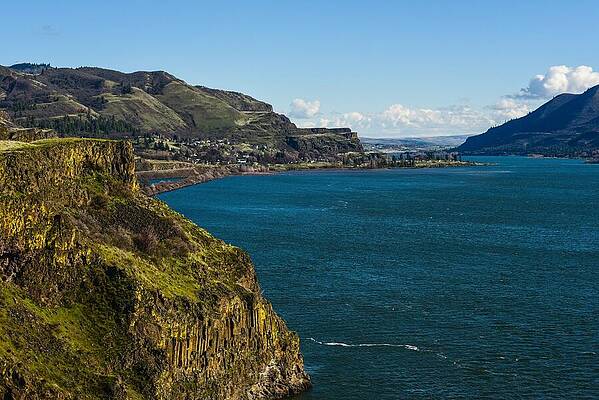 Oregon Wall Art featuring the photograph Mossy Cliffs On The Columbia by Tom Cochran
