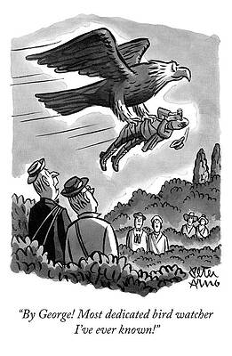 Eagle Carrying Enthusiastic Bird Watcher Wall Art