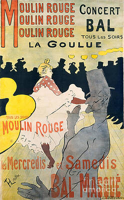 Wall Art featuring the digital art Moulin Rouge  La Goulue by Antonios Valamontes