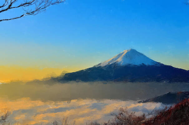 Japan Painting - Mount Fuji And Morning Sun by Gary Arnold
